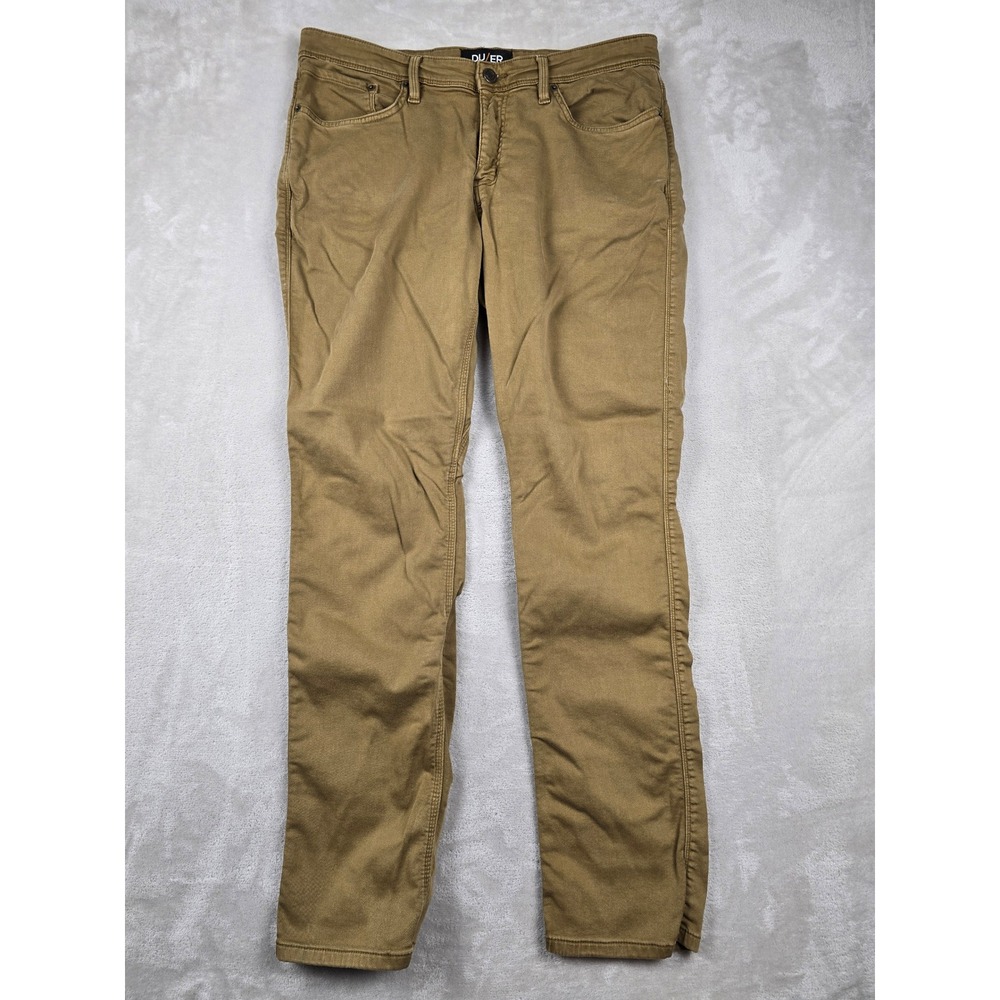DU/ER N2X Relaxed Taper Pants Men 36x34 Brown Performance Stretch Chino No Sweat
